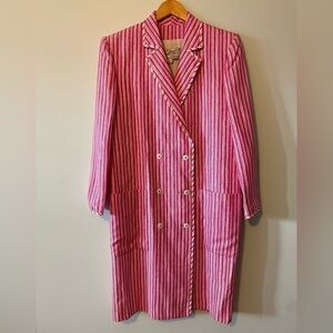Fiandaca Striped Double Breasted Striped Vintage Couture Jacket Size 8